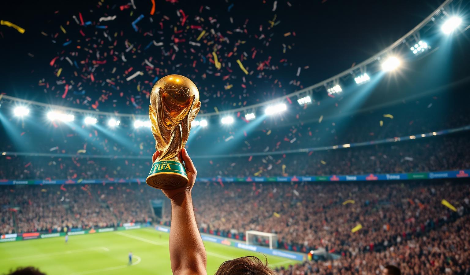 WK beker in een vol stadion